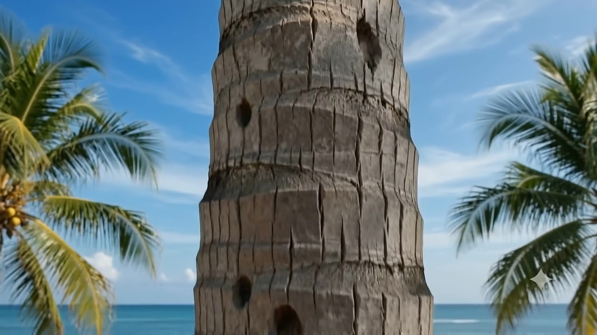 De stam van de palm, textuur van de bast